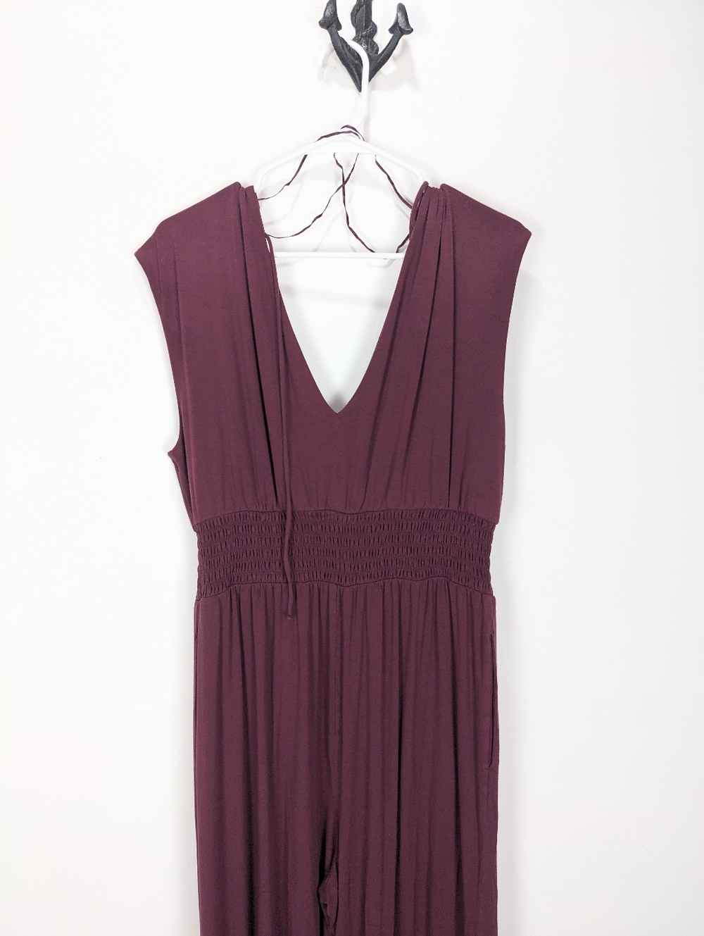Old Navy Waist Defined Shirred Jumpsuit Dark Mauve Size Large Tall - Picture 6 of 9